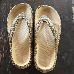 Leopard Print Flip Flops